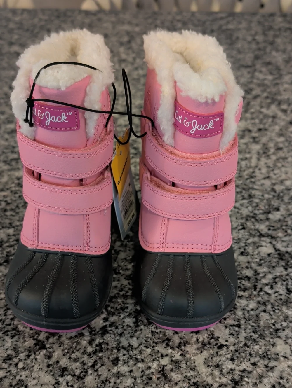 Cat & Jack Pink Toddler Snow Boots with Black Toe